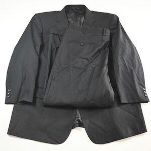 Pronto Moda 48R 42x30 Solid Black Lana Luxe Mens Jacket‎ Pants Suit